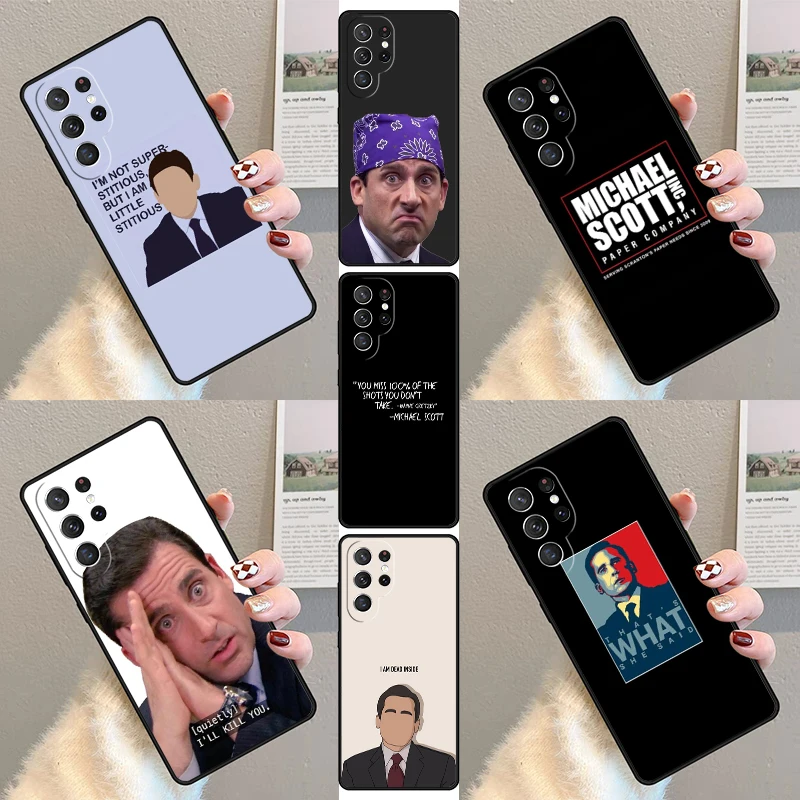 Michael Scott The Office Funny Humor Phone Case For Samsung Galaxy S23 S21 S20 FE S24 S22 Ultra Note20 S10 S9 S8 Plus Cover