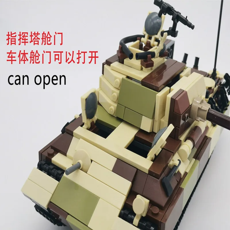 WWII German Army TankG Military Accessories Moc Building Blocks Weapon Vehicle Model Camouflage Assembled Children Toys Gifts