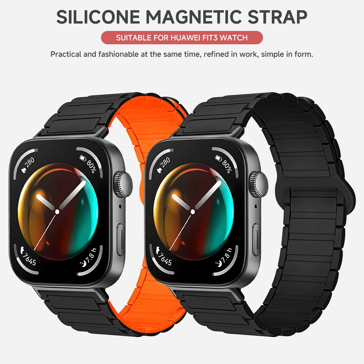 Pętla magnetyczna do zegarka Huawei Fit 3 Akcesoria do paska Silikonowy pasek zamienny Bransoletka Correa do zegarka Huawei fit3 2 1Band