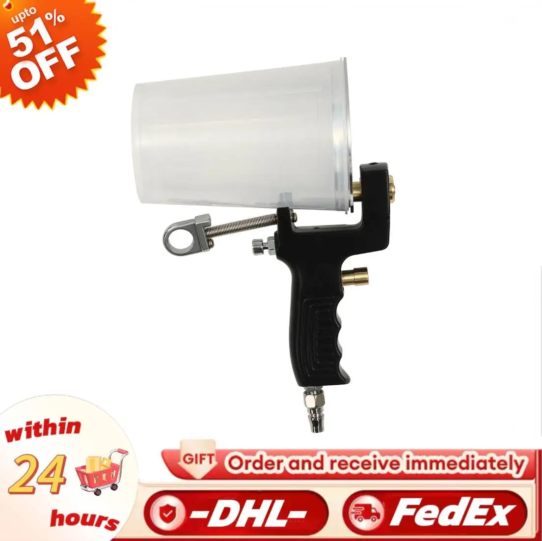 

Пистолет-распылитель для гелевых покрытий с воздушным питанием, большая емкость, 33,82 унции, гель-лак из стекловолокна, гелевое покрытие для домашнего распыления своими руками, 0,4-0,5 МПа