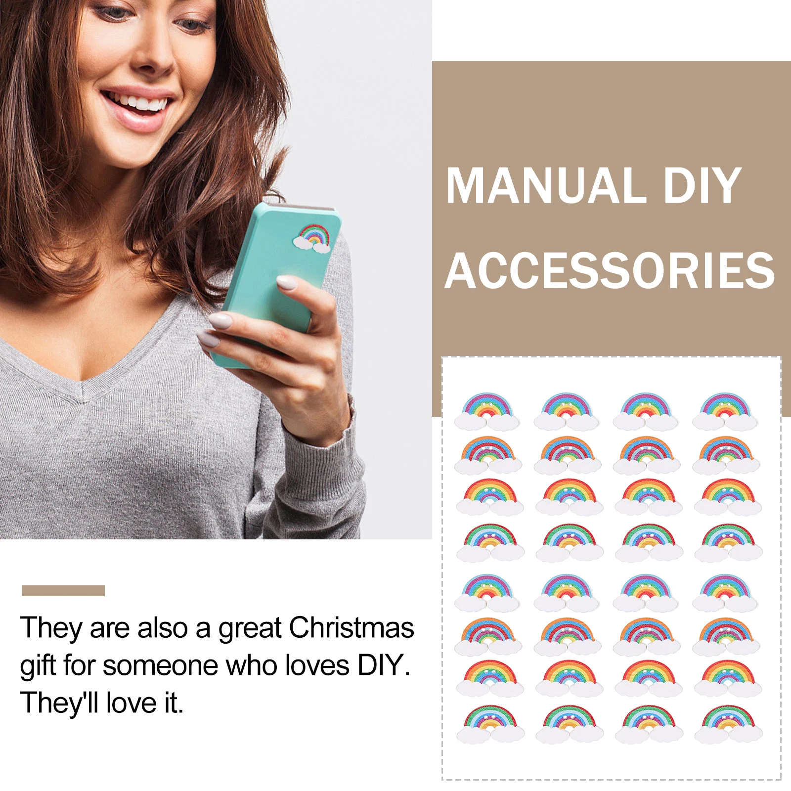 

150Pcs Colorful Rainbow DIY Wood Slices Handicraft Craft Material Smooth Wooden Chip for DIY Ornament Decoration Exquisite Wood