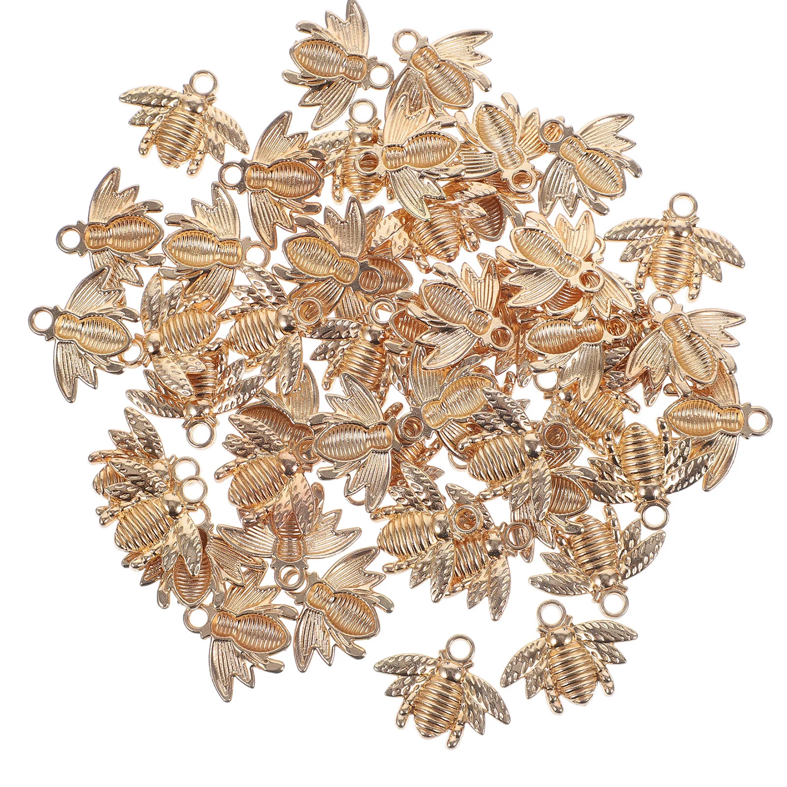 

50 Pcs Little Bee Pendant Bees for Crafts Necklace Charm Charms Earring Making Bracelet Metal