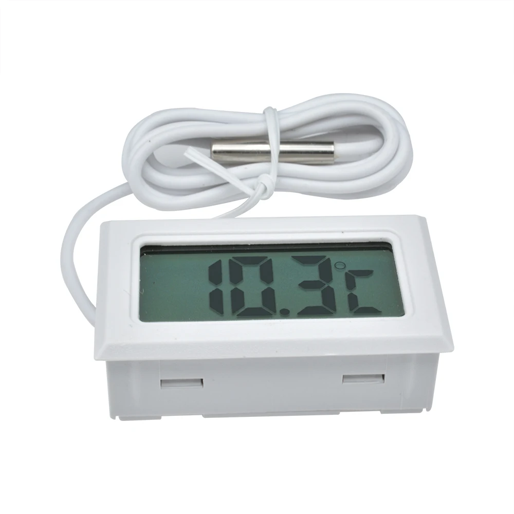 

FY-10 Embedded Electronic Digital Display Thermometer LED Digital Electronic Refrigerator Thermometer White with External Probe