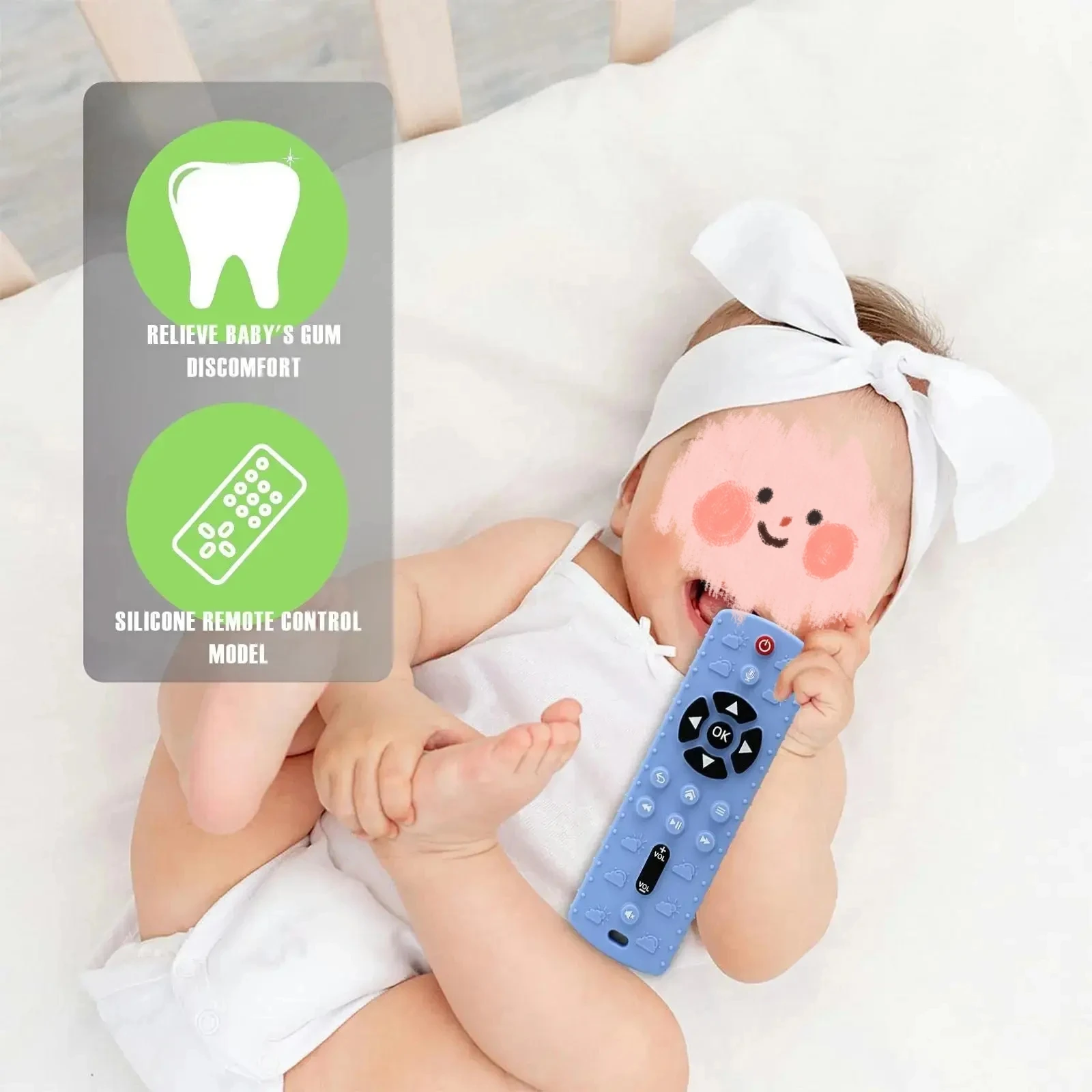 Remote Controller Teething Stick Soft Silicone Fashionable Shaped Attractive Sensory Exploration Chew Toy