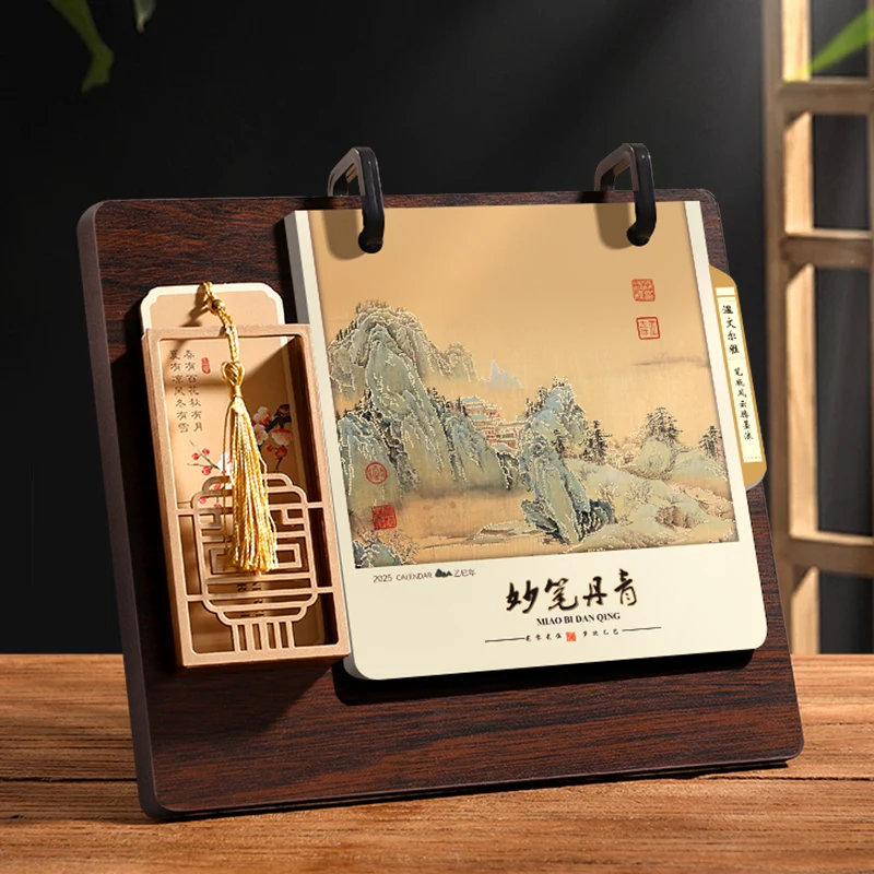 

2025 Spring Festival Standing Desktop Calendar Snake Year Standing Flip Daily Calendar Schedule Desk Calendar Planner Organizer