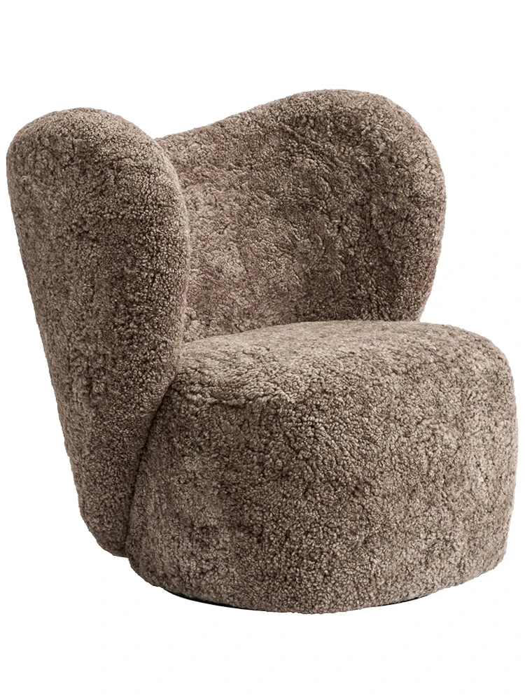 Villa Use Swivel Base Upholstered Accent Chair Contemporary Lounge Sofa Chairs For Hotel Lobby
