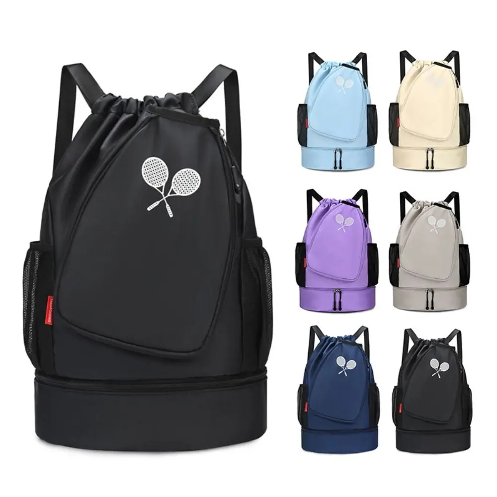 Multifunctional Badminton Racket Backpack Large Capacity Holds 2 Rackets Pickleball Racket Bag with Shoes Pocket Waterproof