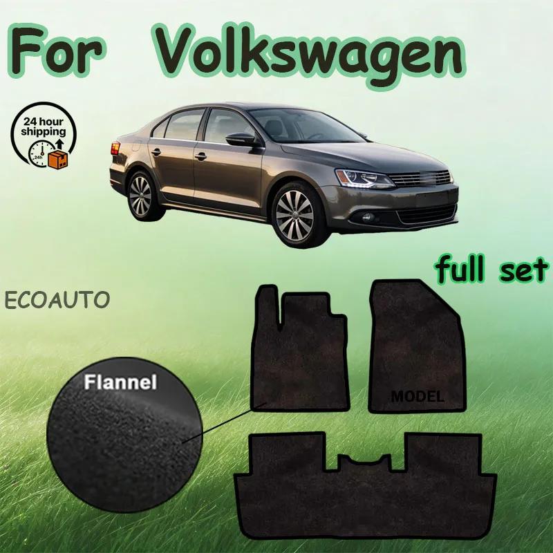 Velour mats For VW Volkswagen Jetta MK6 A6 6 Vento 2011~2018 Car Floor Mats Rug Footpads Anti-slip Carpet Cover  black