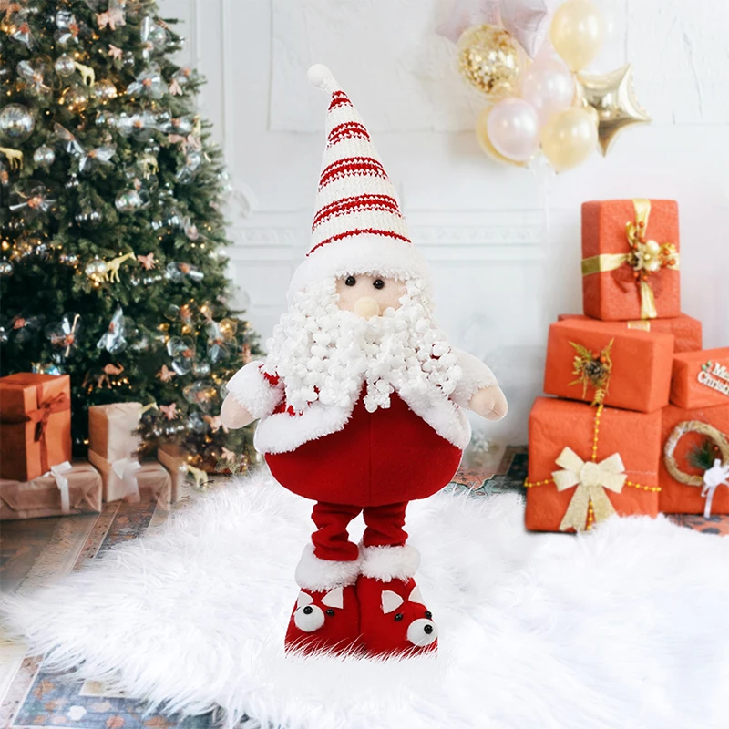 Christmas Red And White Santa Claus Standing Telescopic Dolls Snowman Elk Doll Decor Xmas Navidad Noel New Year 2025 Home Decor