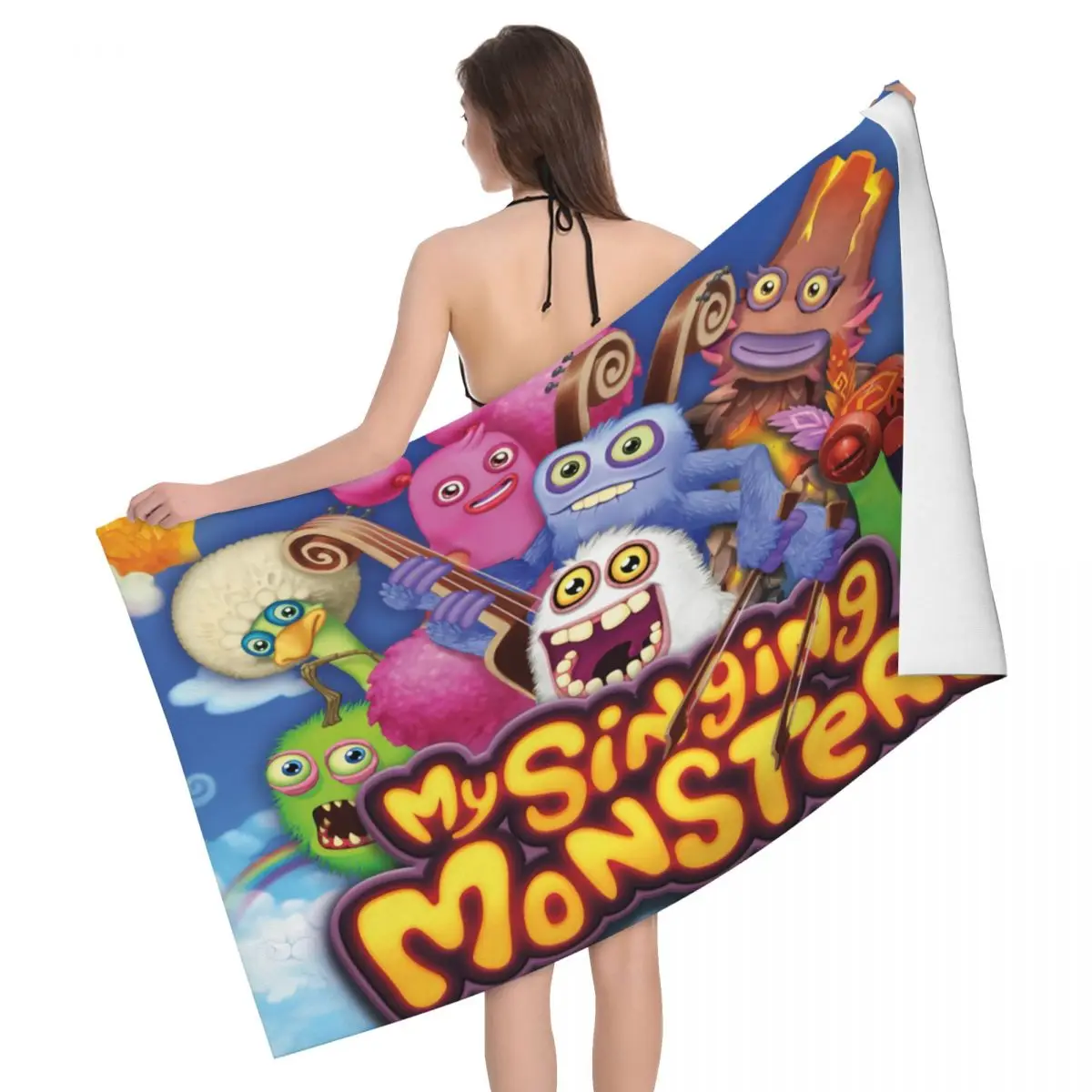 

My Singing Monsters Play Gamer Beach Bath Towel Microfiber Pool Towels