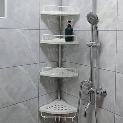 4 Layers Bathroom Stand Rack Telescopic Caddy Organizer Adjustable Kitchen Wall Corner Storage Rack Floor Type Corner