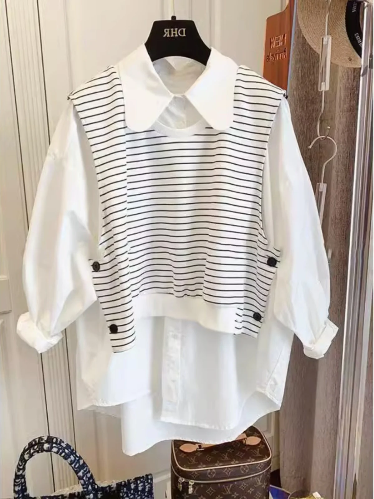 

Loose Fit Men's Shirt Vest 300 Pounds Oversize Design Sensation Small Audience Top Breathable Polyester Fiber Spring Season