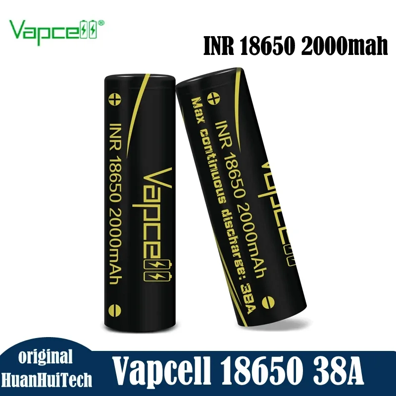 

1-10pcs Original Vapcell Black INR 18650 2000mah 38A 3.7V Battery High Capacity Rechargeable Lithium Cell For Power Tools