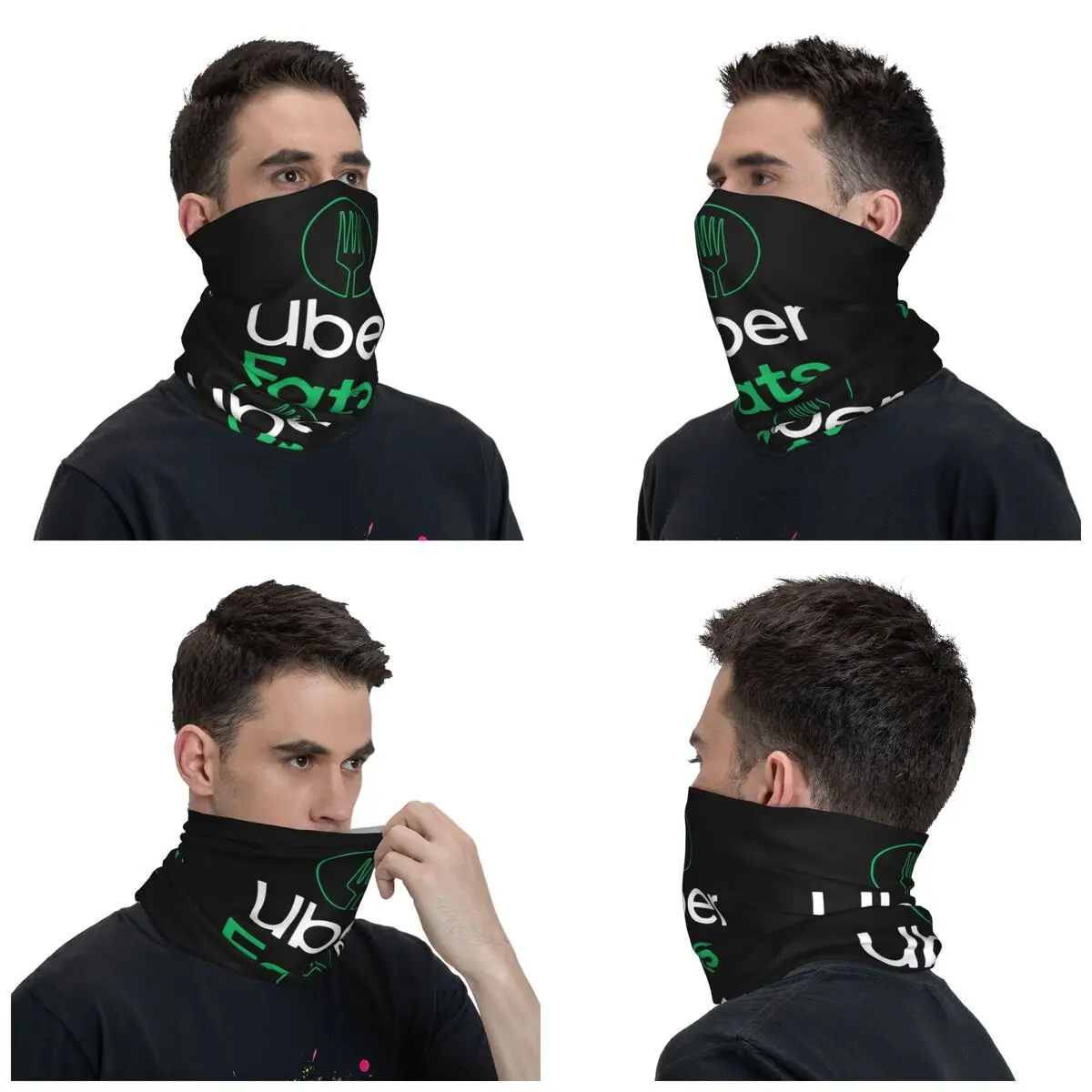 Uberd Eat Bandana Neck Cover Printed Food Delivery Magic Scarf Multi-use Cycling Scarf Riding Unisex Adult Winter image 2
