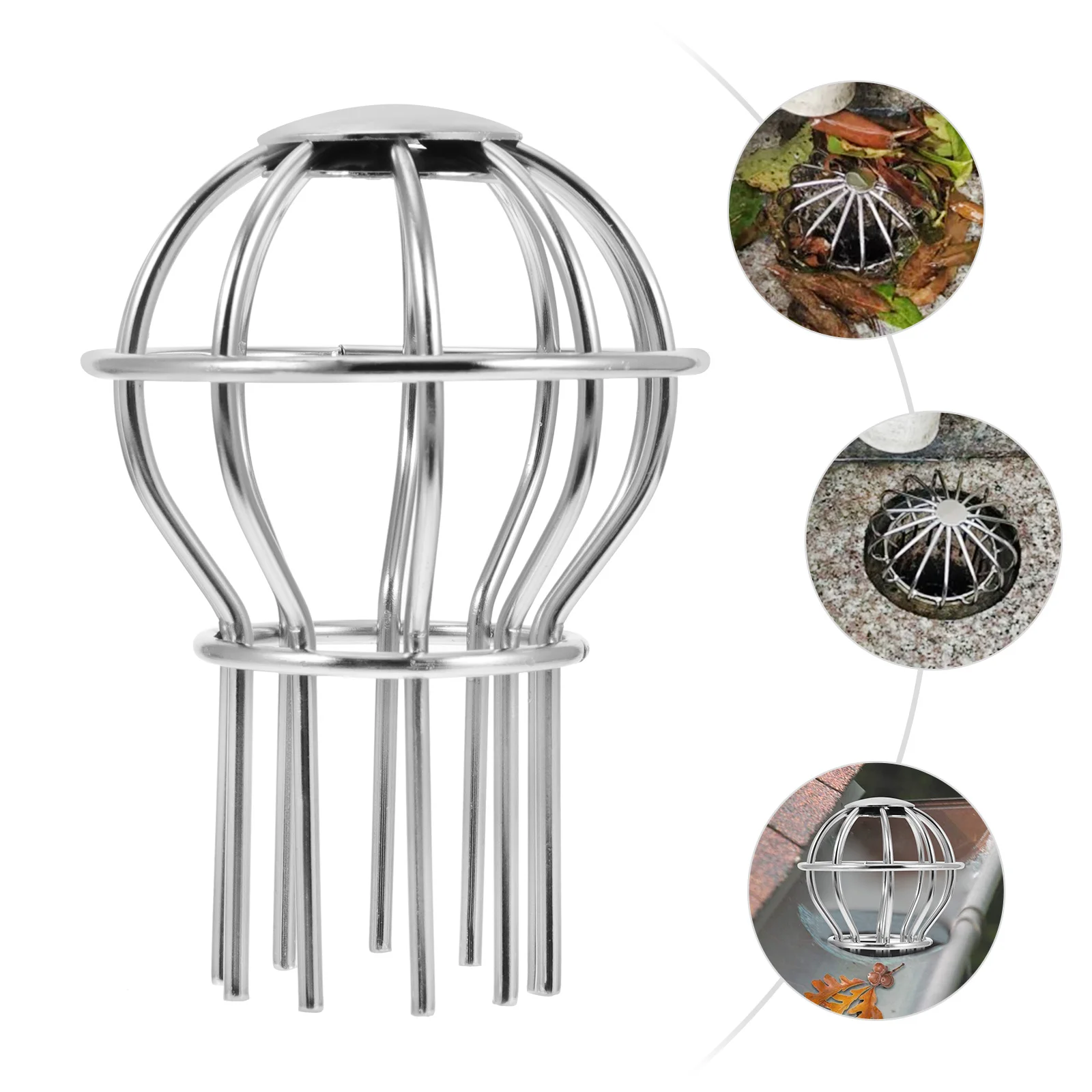 

Strainer Grille Rooftop Sink Filtering Cover Stainless Steel Screen Leaves for Silver Drainer Draining Mesh