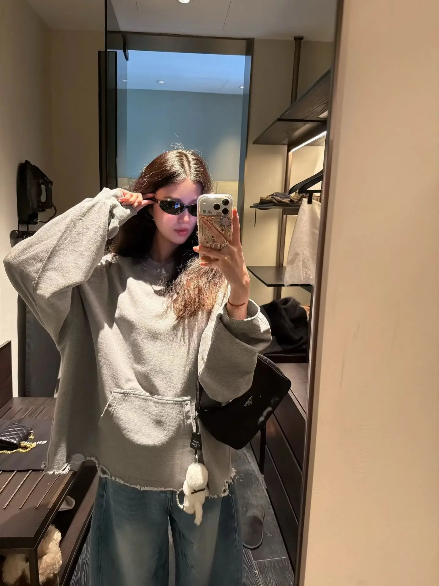 

CHICYAN2026 Весенняя женская футболка в американском ретро-стиле с длинным рукавом, свободного кроя, с рваным краем, винтажный стиль