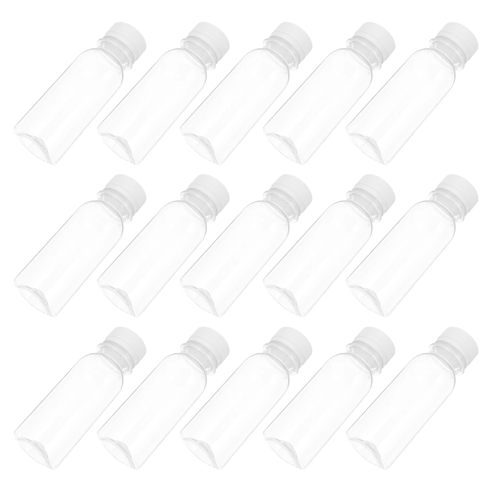 

15 Pcs Clear Milk Bottles Transparent Beverage Containers for Juice Water Storage Sealing Design Plastic Kitchen Gadgets