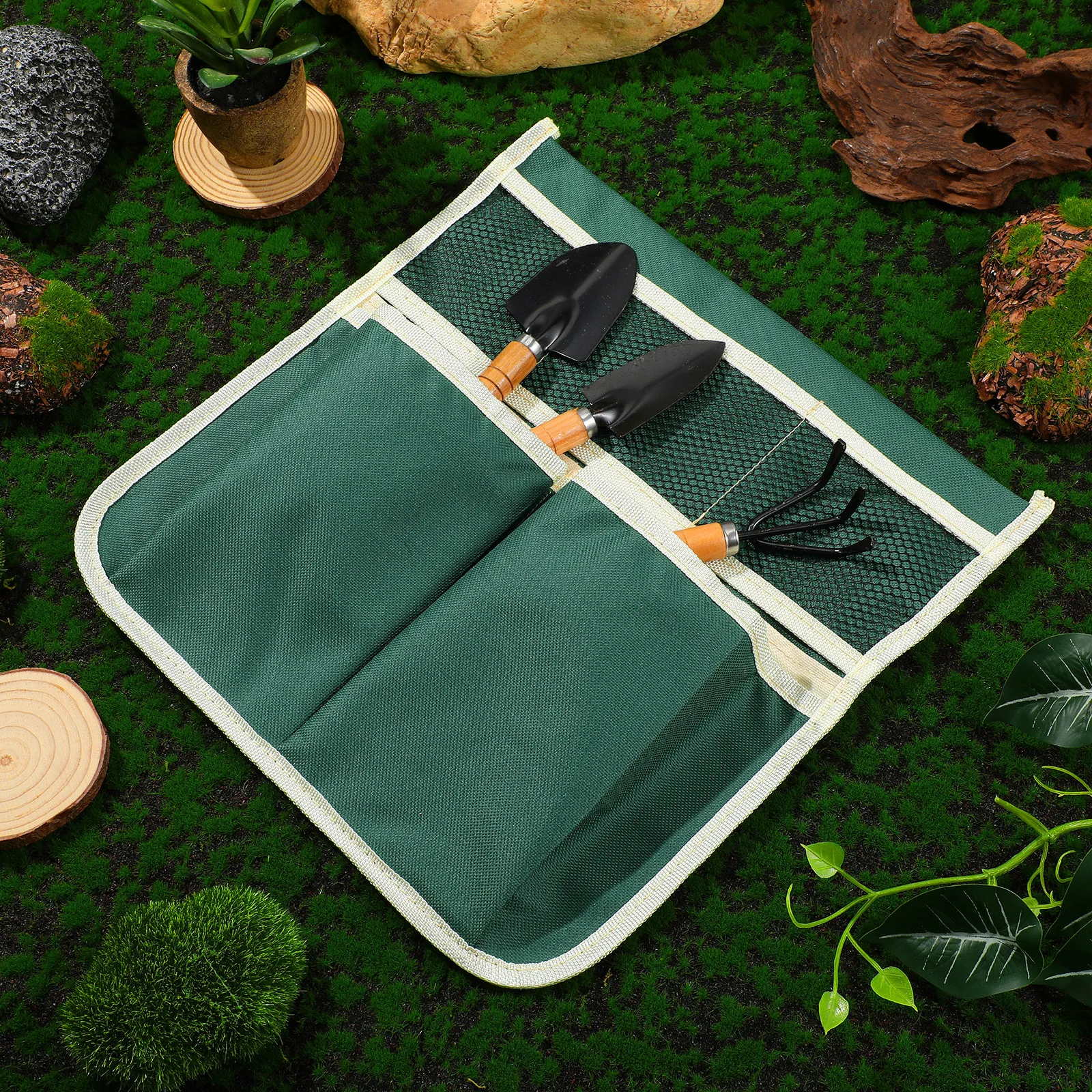 Garden Kneeler Seat Bag 600D Oxford Material Tough Lightweight Large Storage Capacity Tool Organizer for Gardeners Gift Ready
