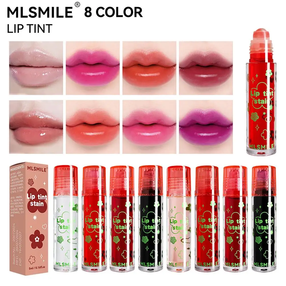 1PC 8 Colors Lip Tint Stain Liquid Lipstick,Lip and Color Cheek Non-Stick Pigment, Long-Lasting,Vivid Tint, Cup,Lightweight K5N9