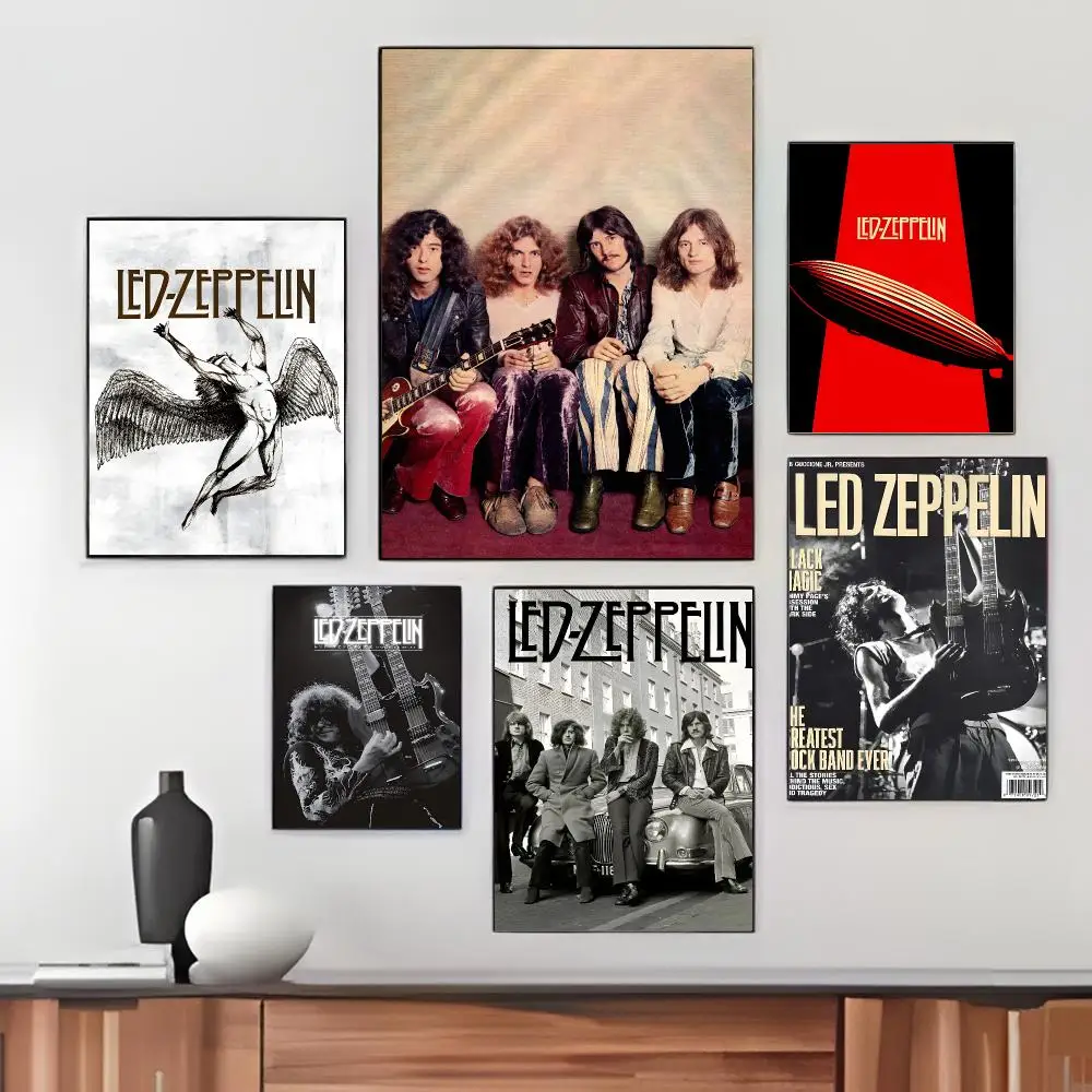 British Rock Band L-Led Zeppelin Poster Pegatina artistica HD autoadhesiva impermeable para salon dormitorio