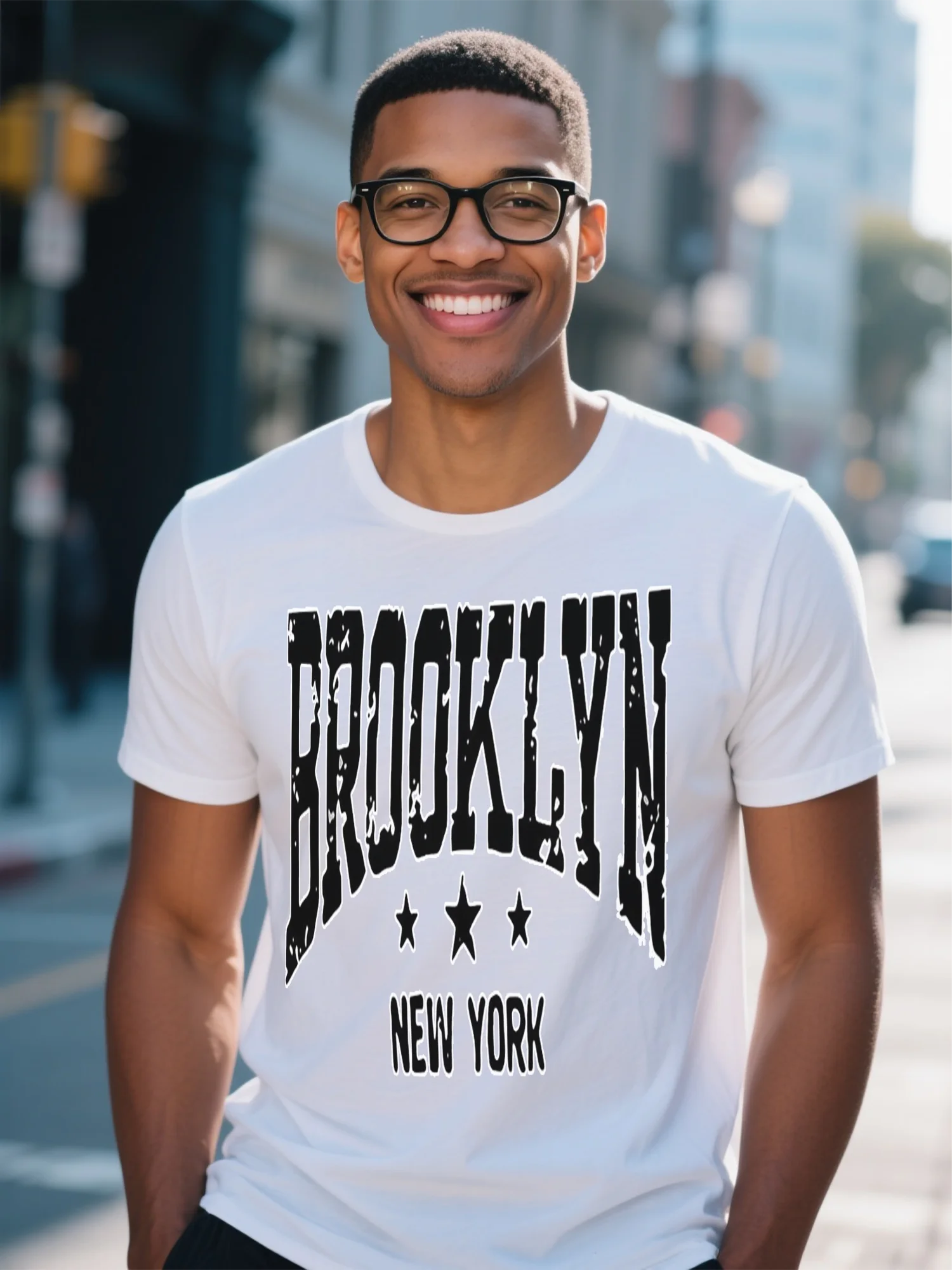 

Мужская белая футболка с абстрактным принтом — хлопок премиум-класса