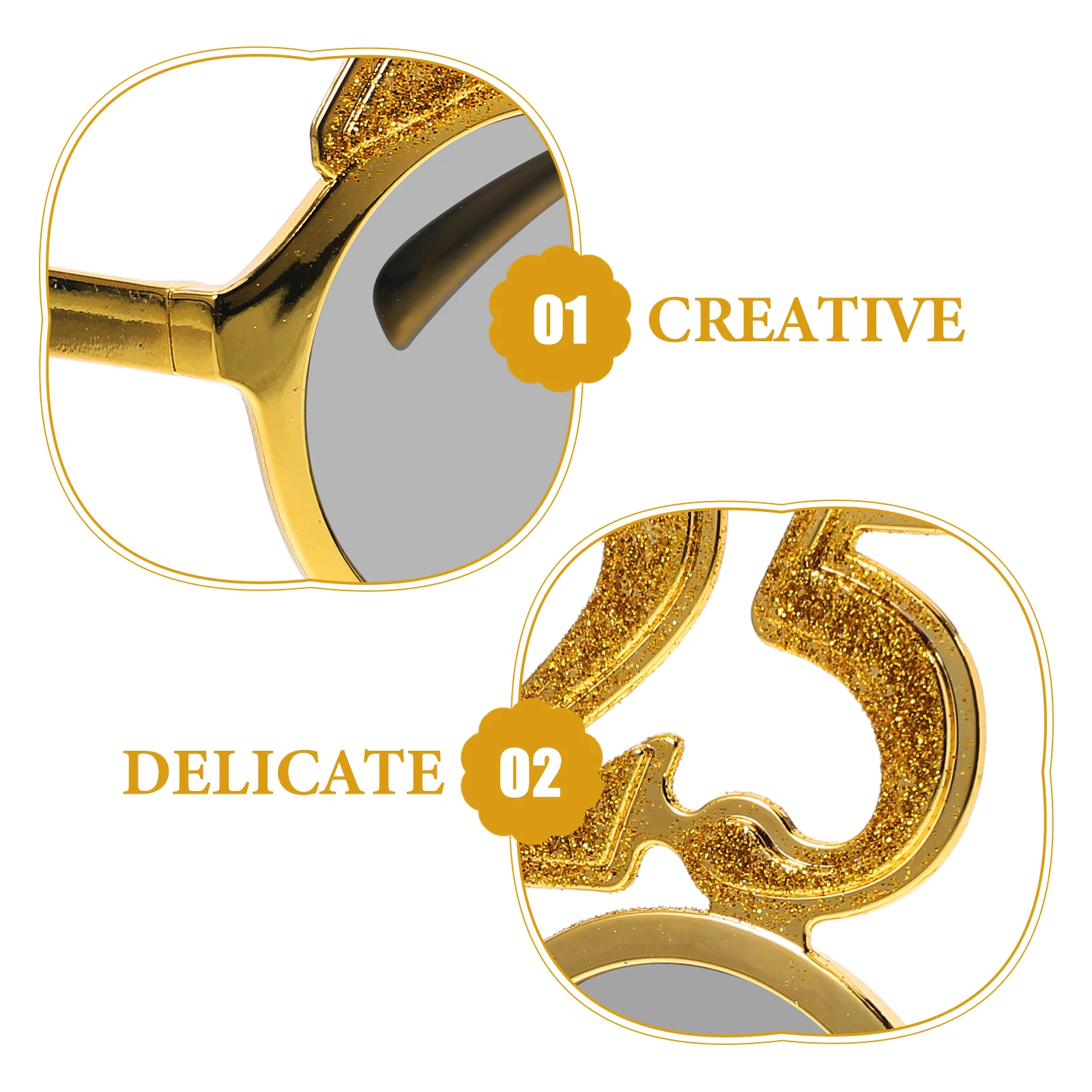 

New Year Digital Glasses 2025 Photo Props Fashioned Trendy Party Eyeglass Happy Year's Eve Funny for Costume Accessory Decorate
