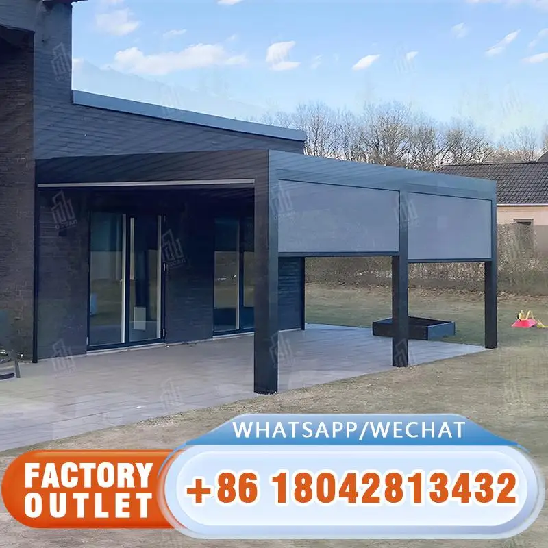 

3x3 3x4 3x5 3x6 4x3 4x4 4x6 м Садовая уличная электрическая алюминиевая складная моторизованная выдвижная крыша для США, заднего двора, патио, лужайки Pe