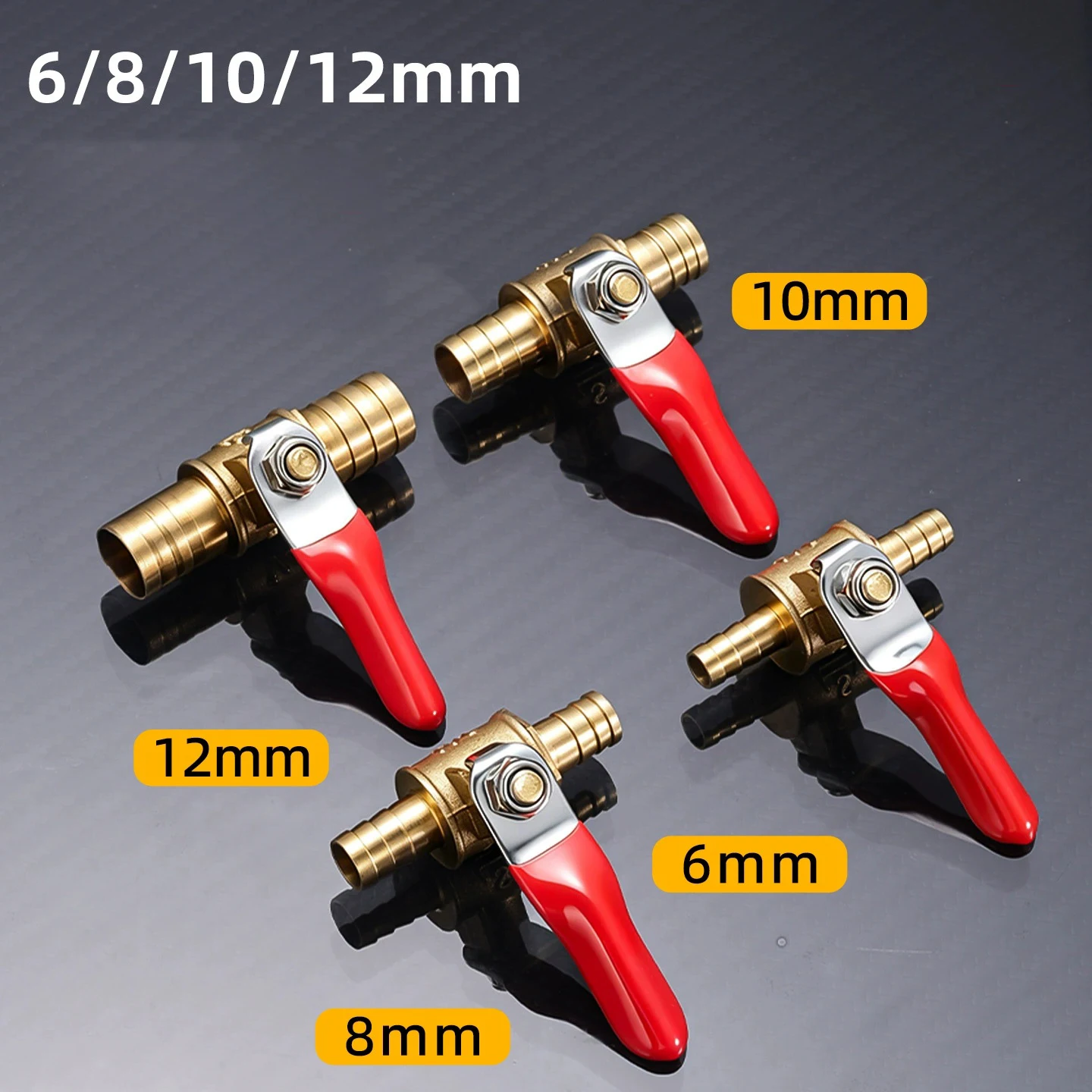 Universal thick brass double pagoda ball valve leakproof non-slippage 6-12mm mini ball valve