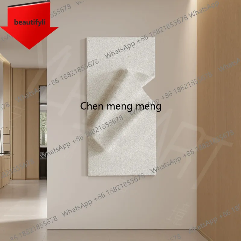A50 Wabi-sabi wind entrance vertical irregular 3d engraving three-dimensional decorative painting high-level black