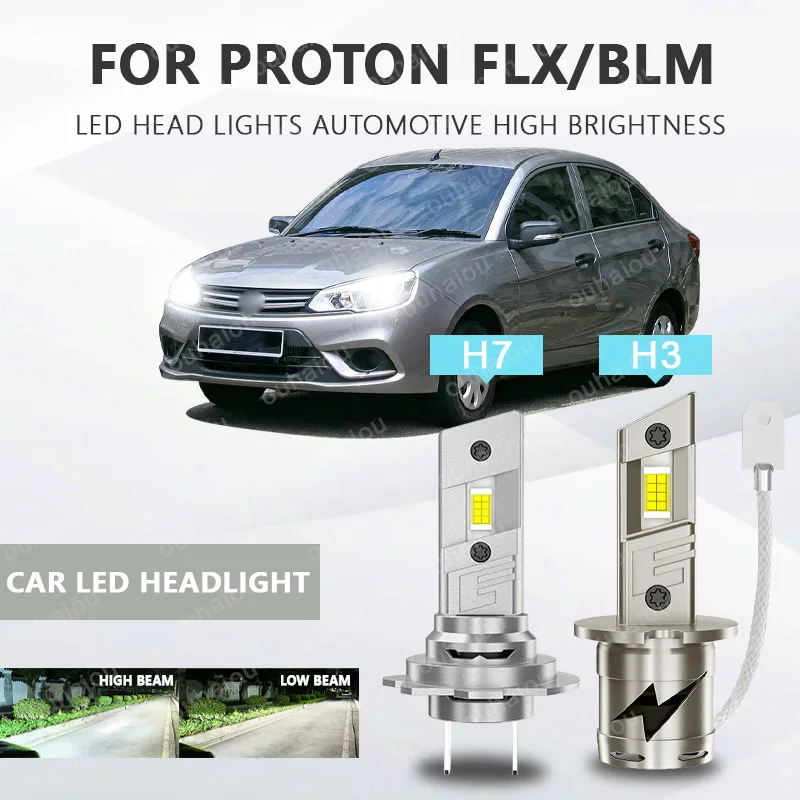 

FOR PROTON FLXBLM LED bulb car headlight with heat sink LED headlight H3 Light LED Chips Head Lamp