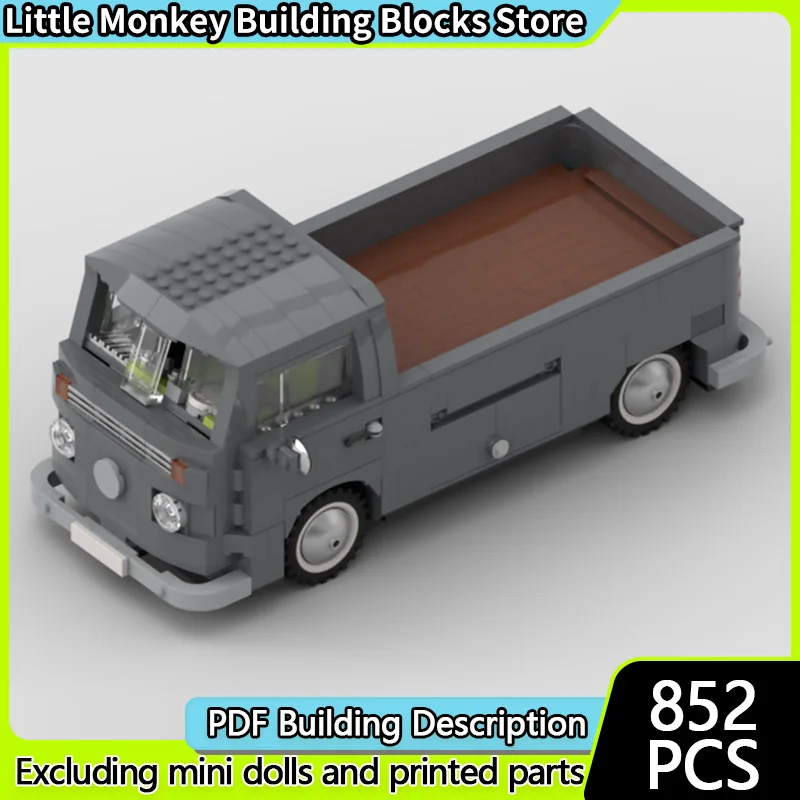 Modello di auto da città MOC Mattoni da costruzione T1 Trasporto di carico Camioncino Tecnologia modulare Regali di festa per bambini Assemblare giocattoli Vestito