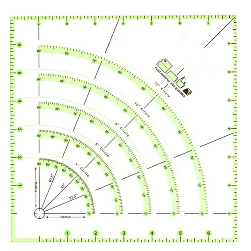 Multifunctional Patchwork Cloth Quilting Ruler Arcs And Fan Quilt Circle Cutter Ruler DIY Sewing Craft Tools