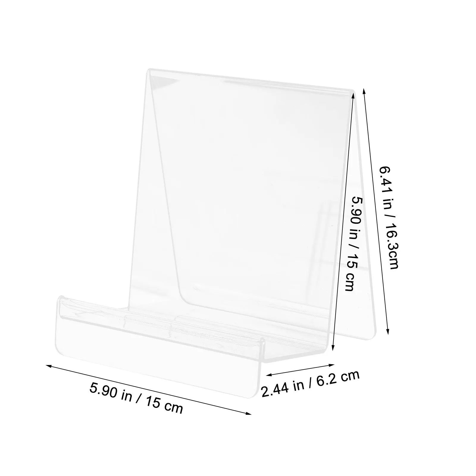 Clear Acrylic Book Display Stand for Records Books Cds Storage Rack Desktop Organizer Home Office Library Decor Easel