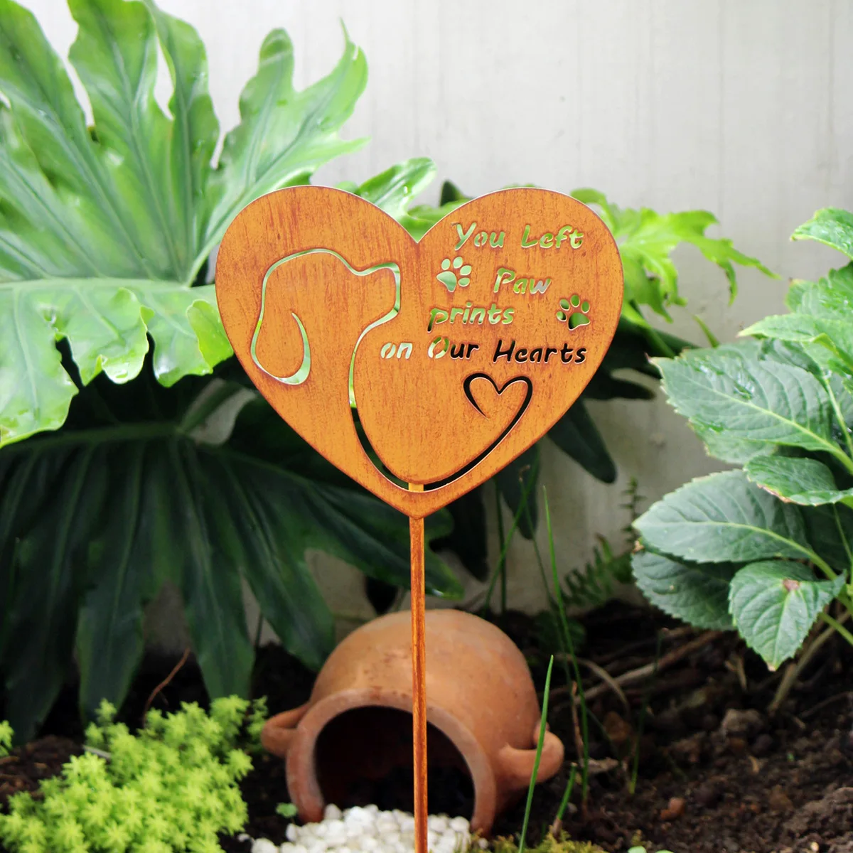 

‌Personalized Metal Pet Grave Marker - Engraved Memorial Plaque for Cats & Dogs‌