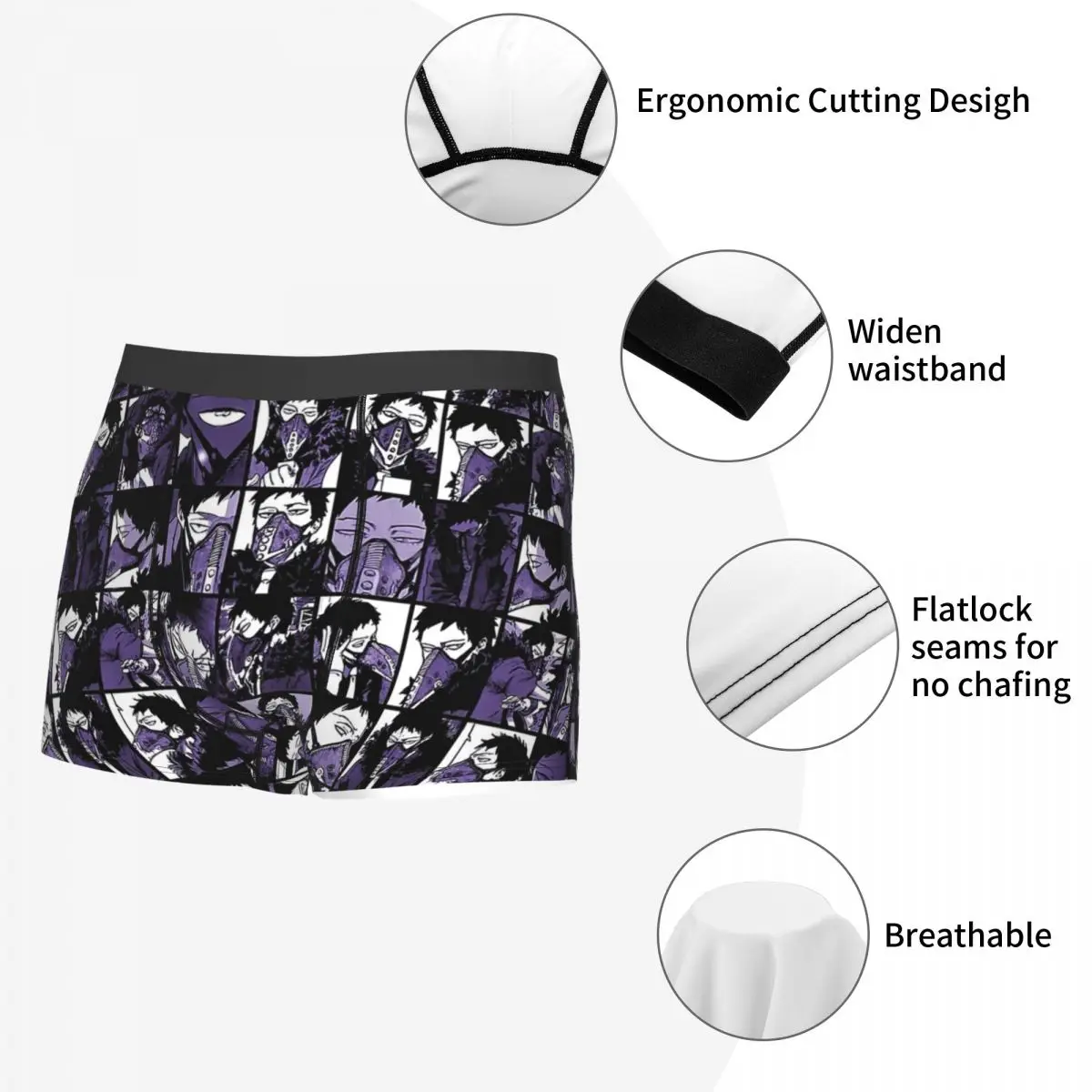 My Hero Academia,All Might - Overhaul BNHA Underpants Breathbale Panties Male Underwear Print Shorts Boxer Briefs