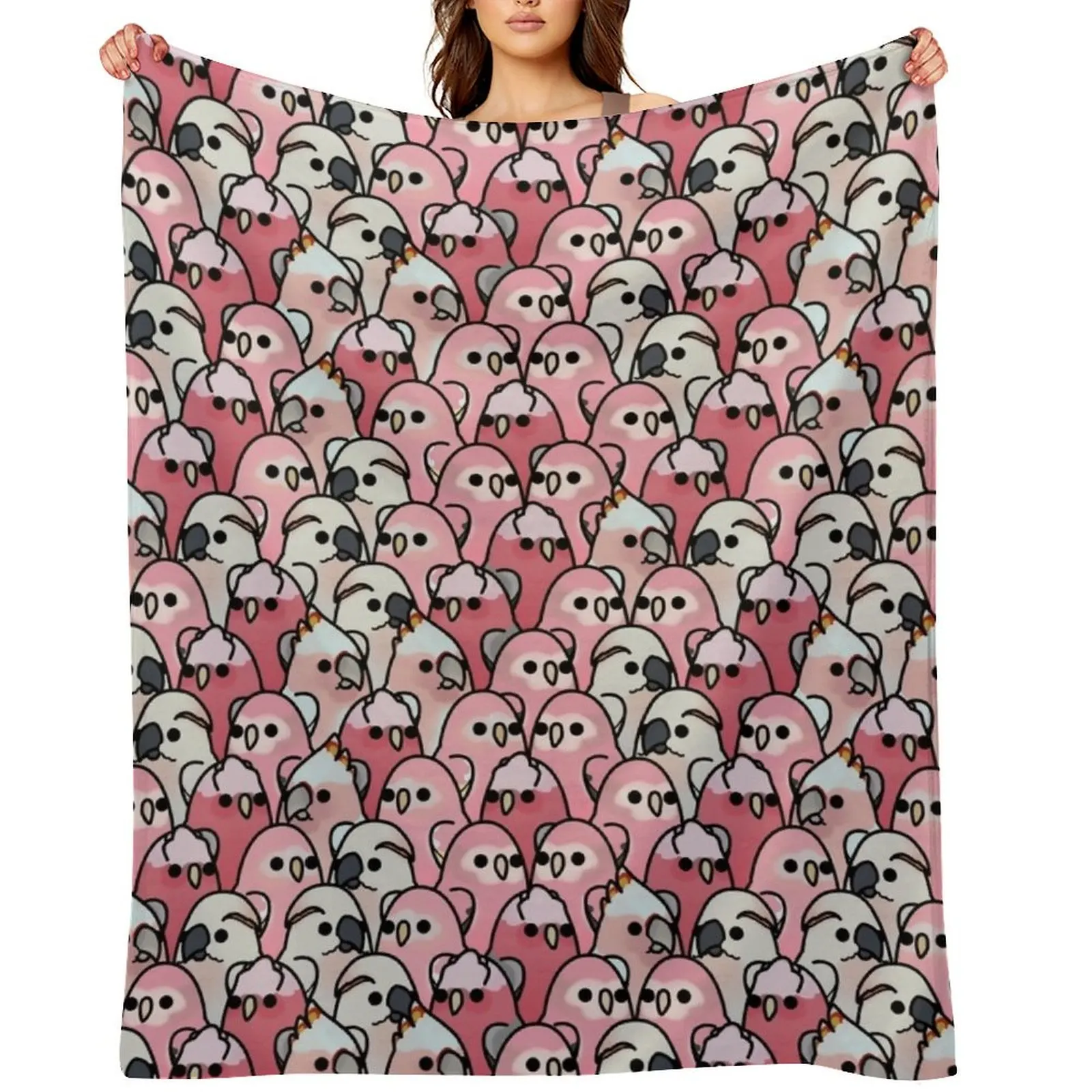 

Too Many Birds! - Pink Parrot Posse! Throw Blanket cosplay anime for winter warm for winter Baby Blankets