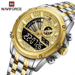 NAVIFORCE9205 Brand Dual Display Men's Watches Multifunctional Military Sports Waterproof Stainless Steel Quartz Watch for Men