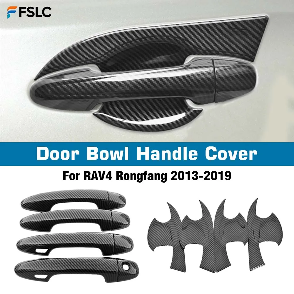 

⭐ Оригинальный ⭐ Накладки на ручки дверей из карбона для Toyota RAV4 2013-2019: Аксессуары для тюнинга экстерьера автомобиля