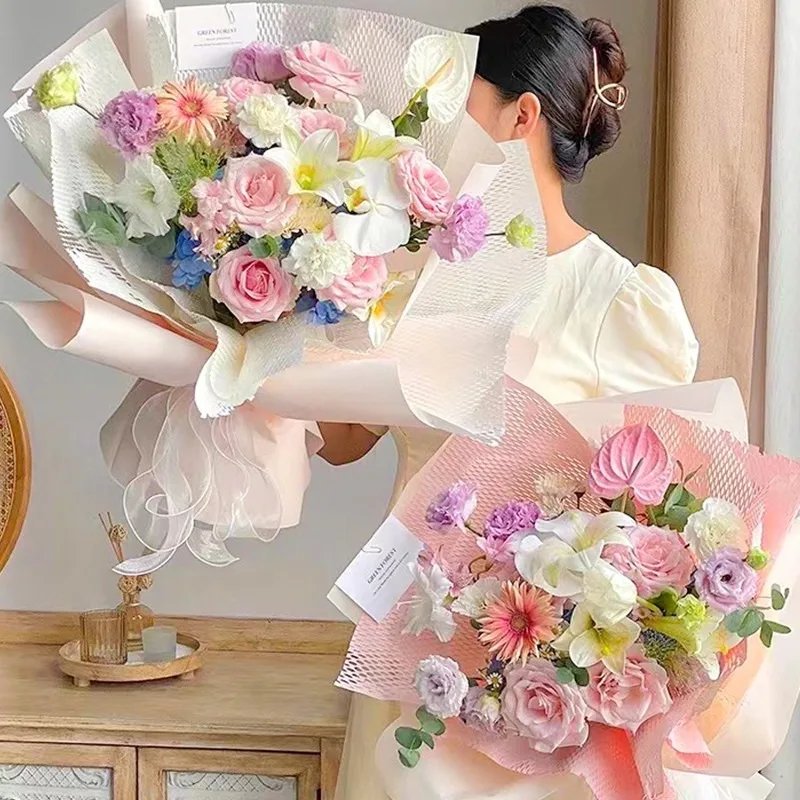 1 Roll Honeycomb Paper Kraft Gift Packaging Material Shock Absorption Cushioning Anti Collision Grid Lining Flower Wrapping