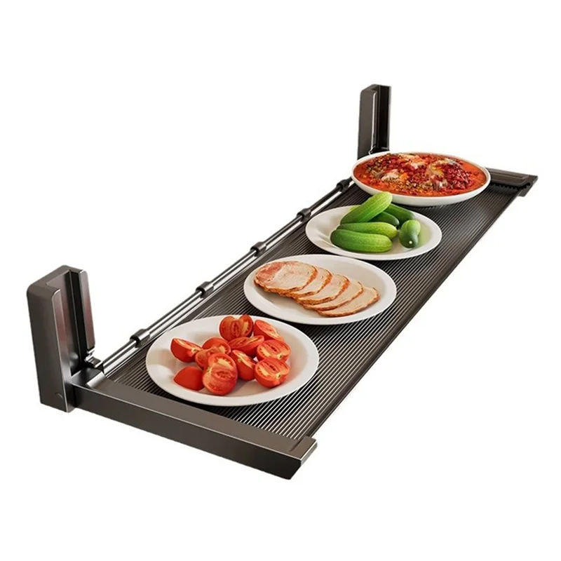 

【FAVORITE!】Wall-Mounted Foldable Kitchen Dish Organizer Punch-Free Large-Capacity Storage Draining Rack Preparation Dishes