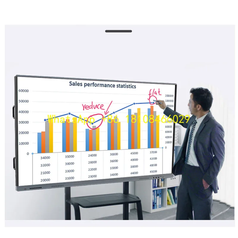 

Video Conference for Meeting Room 75/65/55 Inch White Board LCD Panel Display Smart Interactive Indoor Education