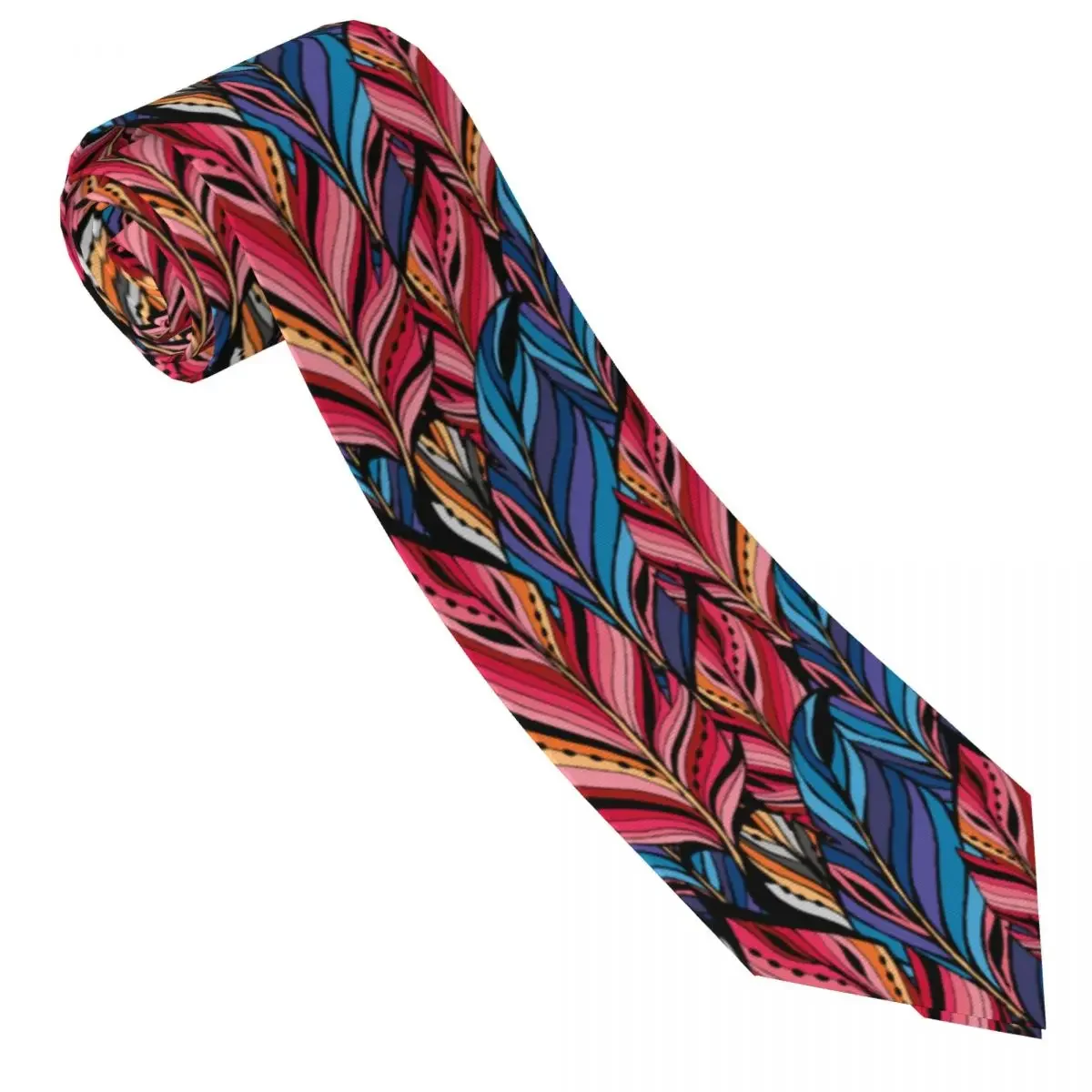 

Men's Tie Harajuku Feathers Neck Ties Abstract Line Art Classic Elegant Collar Tie Graphic Wedding Quality Necktie Accessories