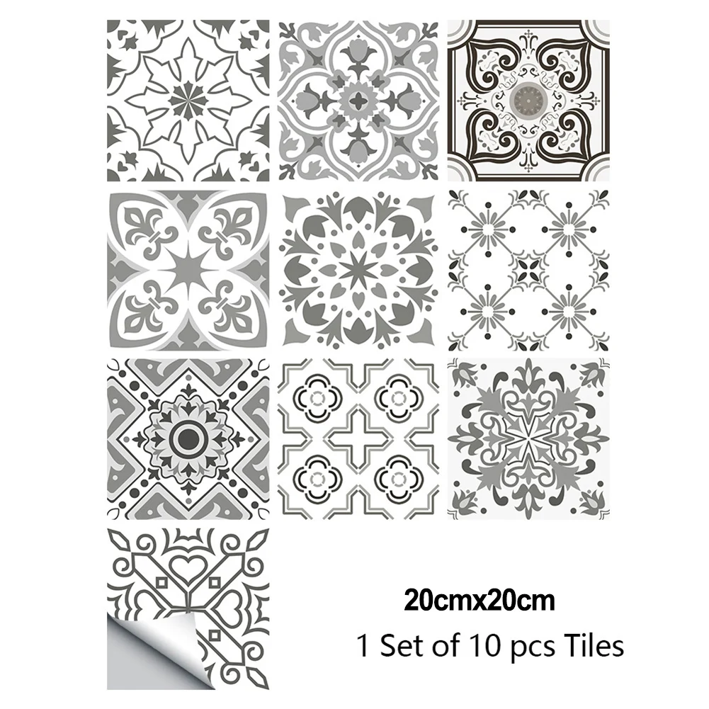 Kitchens Laundry Rooms Tile Stickers Tiling 20x20 Cm 3D Bathroom Walls For Indoor For Smooth Walls Gel