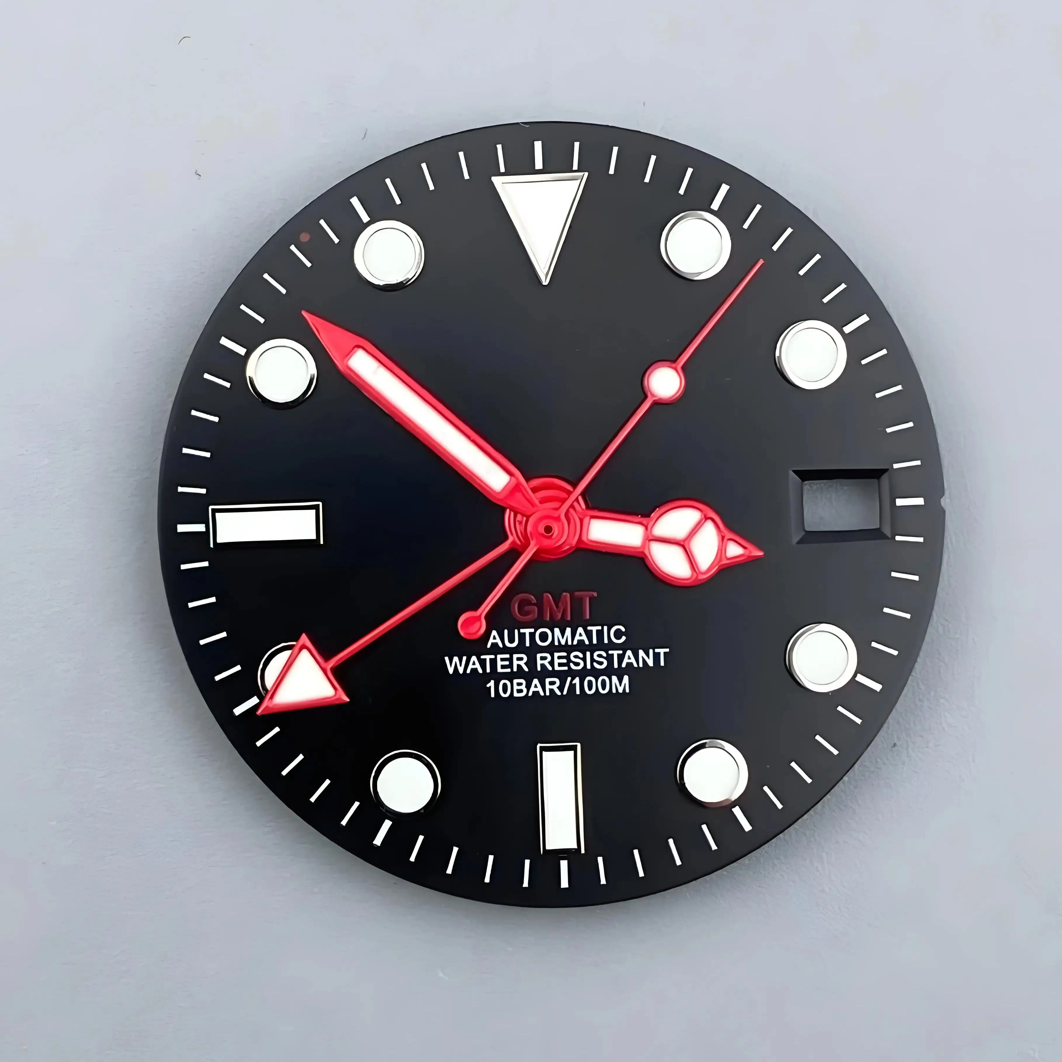 28.5 مللي متر GMT تقويم واحد ساعة الطلب لا شعار C3 مضيئة ل NH34 NH35 ساعة يد تعمل بالحركة اكسسوارات أجزاء استبدال الطلب