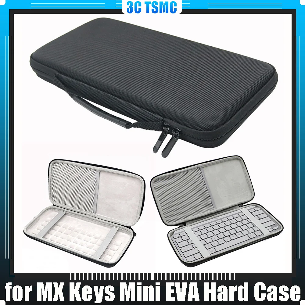 EVA Hard Case Illuminated Keyboard Protective Storage Bag Carry Case for Logitech MX Keys Mini Wireless Keyboard