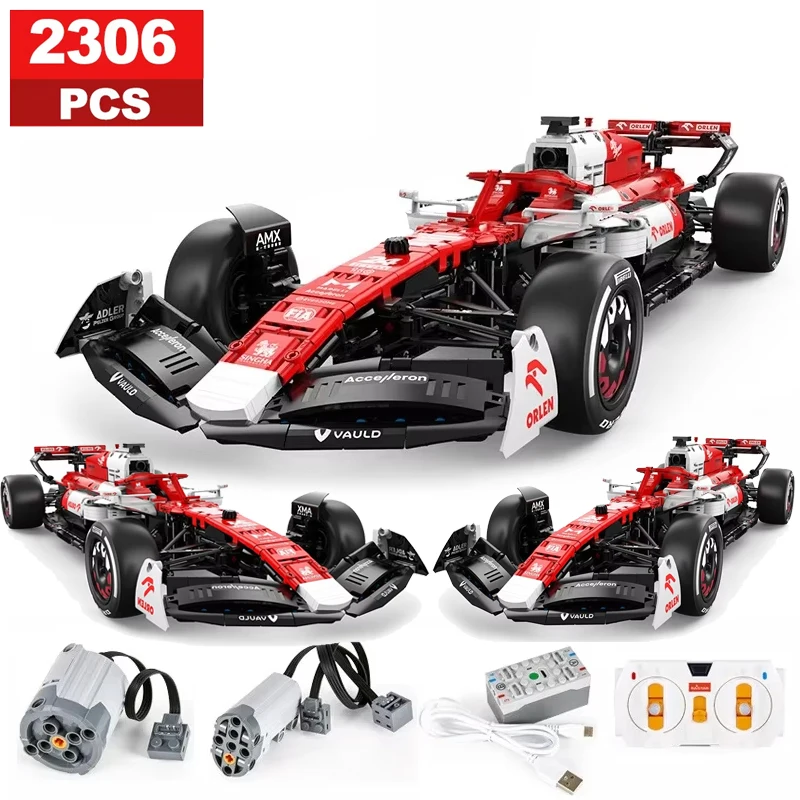 Italy F1 Racing Car 1:8 RC Formula Racing C42 Building Blocks Model Technical Vehicle Bricks Toys for Children Birthday Gift