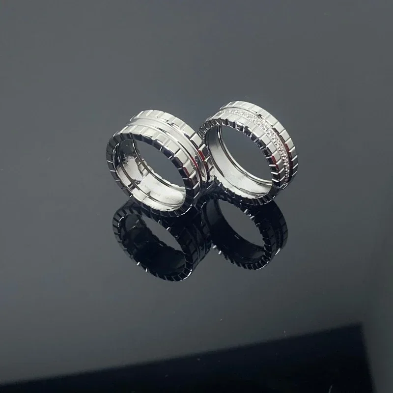 European Luxury 925 Silver Ring with Ice Block Shape and Zircon Inlay - Perfect Couple Gift for Party - Free Shipping