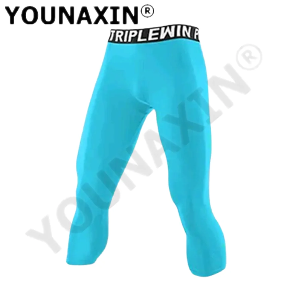 Heren Basislaag Sport 3/4 Cropped Broek Gym Basketbal Voetbal Leggings Fitness Jogger Hardlooptraining Sneldrogend