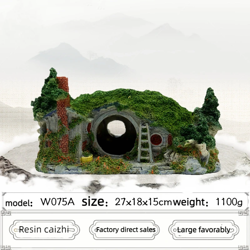 Miniature landscape Hillside Fairy Hole House Manor Decoration Creative Aquarium reptile box Shelter decoration