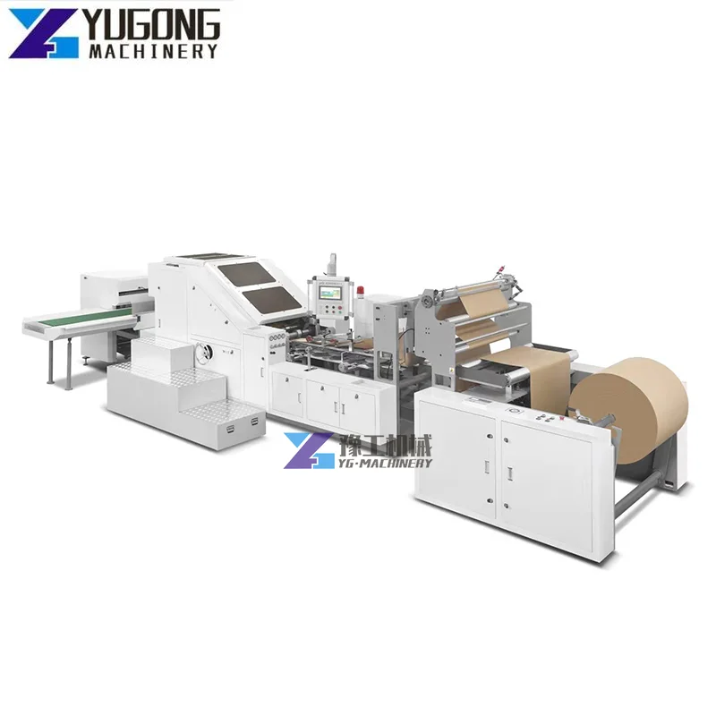 Full Automatic Machines To Make Paper Bags Kraft Paper Bag with Twisted Handle Making Machine